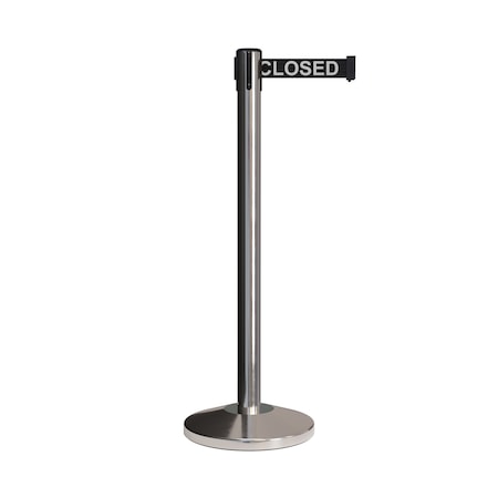 Montour Line Stanchion Belt Barrier Pol.Steel Post 11ft. Line.Belt ES400-PS-THISLBW-110